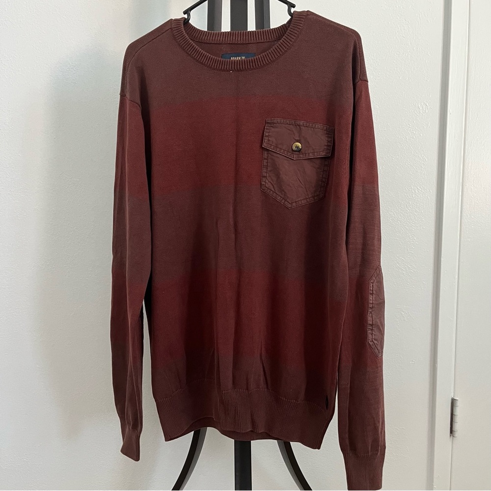 Roark Men's Rust Brown Cotton Crewneck Sweater
